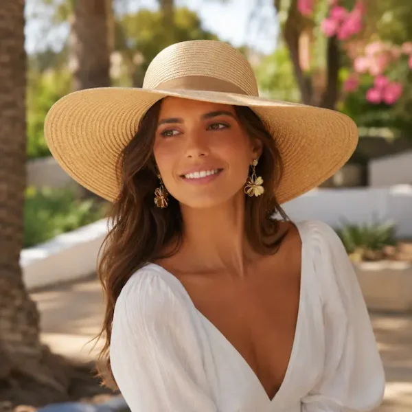 Mujer con pamela de verano