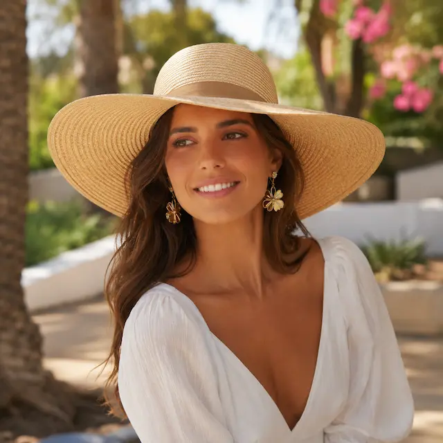 Mujer con pamela de verano