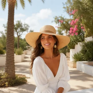 Mujer con pamela de verano
