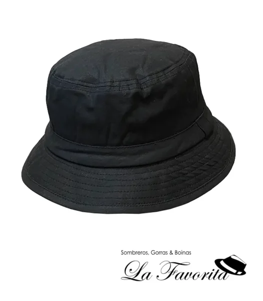 Gorro lluvia algodón encerado ala corta negro - Miralles