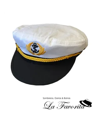 Gorra verano yate blanco con cordón amarillo - Miralles