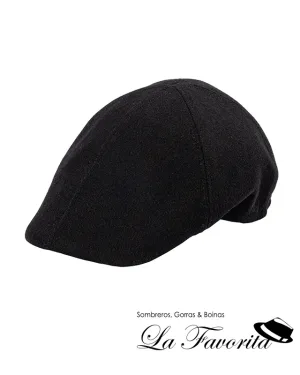 Gorra pico pato lana vista 45 negro - Hat Club