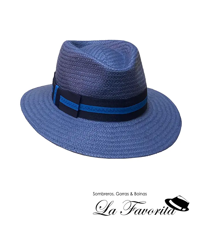 Sombrero mujer verano ala corta 22714 azul - La Favorita
