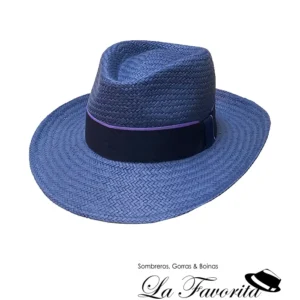 Sombrero verano fedora ala ancha 20382 azul - La Favorita