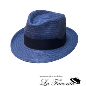 Sombrero verano fedora ala corta 20341 azul - La Favorita