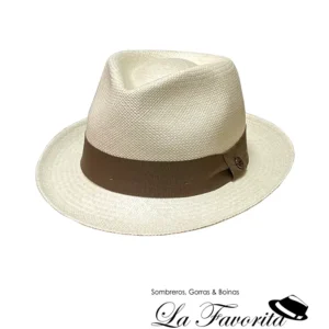 Sombrero Panamá New Trilby ala corta natural cinta tostada - Vintimilla
