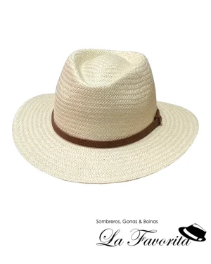 Sombrero verano indiana flexible con cinta cuero natural - Miralles