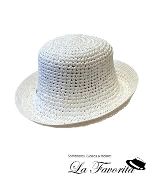 Gorro mujer verano crochet ala vuelta SZ24P blanco - Loevenich