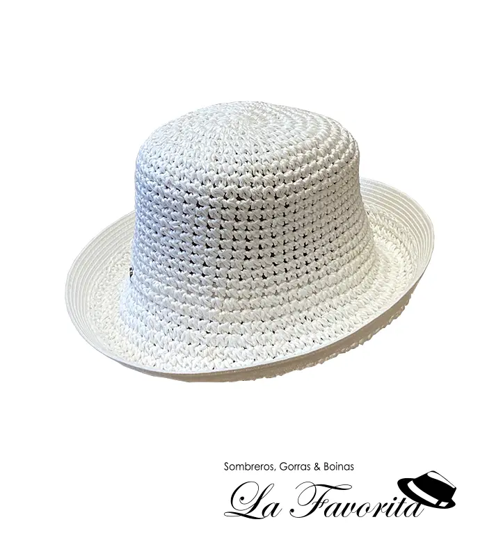Gorro mujer verano crochet ala vuelta SZ24P blanco - Loevenich
