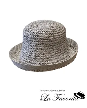 Gorro mujer verano crochet ala vuelta SZ24P gris - Loevenich