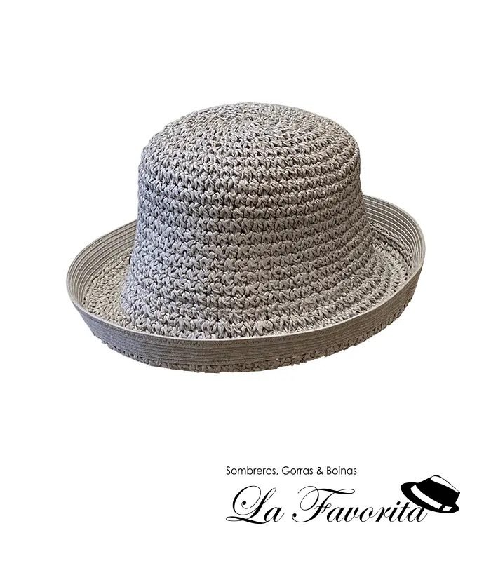 Gorro mujer verano crochet ala vuelta SZ24P gris - Loevenich