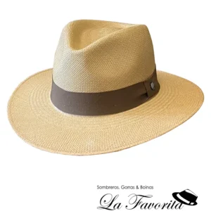 Sombrero Panamá Fashion Rips Ala Ancha Cinta Tostada - Vintimilla