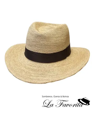 Sombrero verano Indiana rafia fino ala ancha 101907-0007 cinta marrón - Hat Club