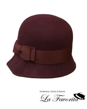 Sombrero mujer lana manuelita granate - Miralles