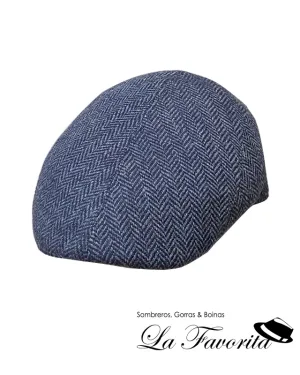 Gorra lana pico pato 4 paneles forma espiga azul - Hat Club