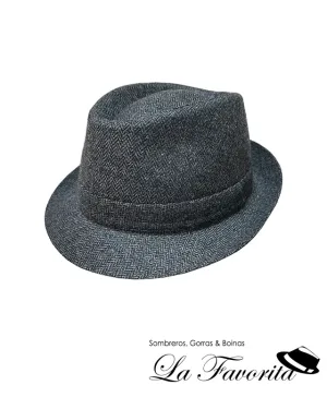 Sombrero lana Trilby ala corta espiga gris - Hat Club