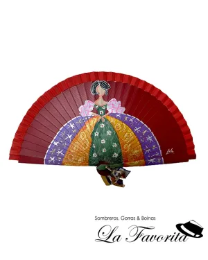 Abanico madera 54210 Menina rojo - Aire Distinto