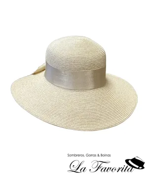 Sombrero mujer verano Pamela fina SZM1700RLP natural cinta natural - Loevenich