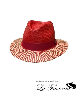 Sombrero panama Sidney 2 tonos rojo - Vintimilla