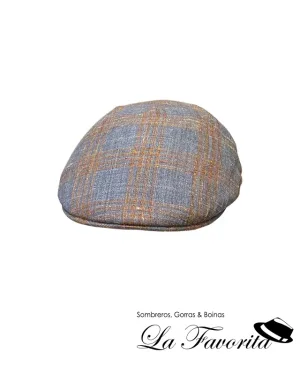 Gorra verano clásica cuadro grande Tirreno 45805 gris - Alfonso D'Este