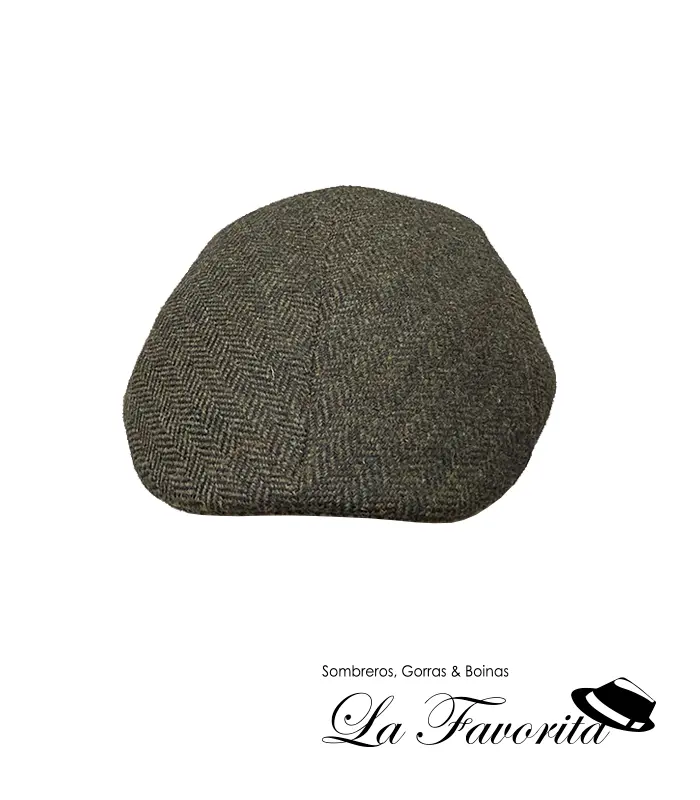Gorra lana 4 paneles forma espiga 209401-0017 verde oscuro - Hat Club