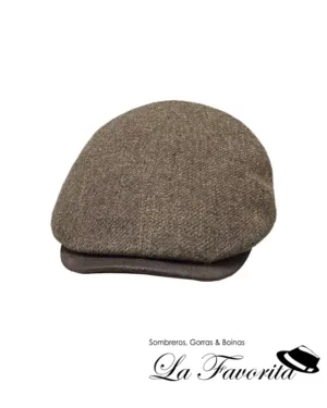 Gorra lana forma visera piel 210403-0046 marrón - Hat Club