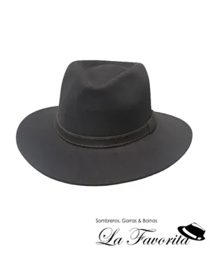 Sombrero indiana lana ala ancha cinta cuero 2025 201116-0007 marrón - Hat Club