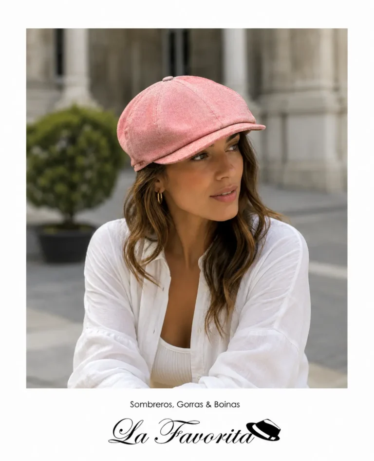 Mujer con gorra de 8 gajos para el verano