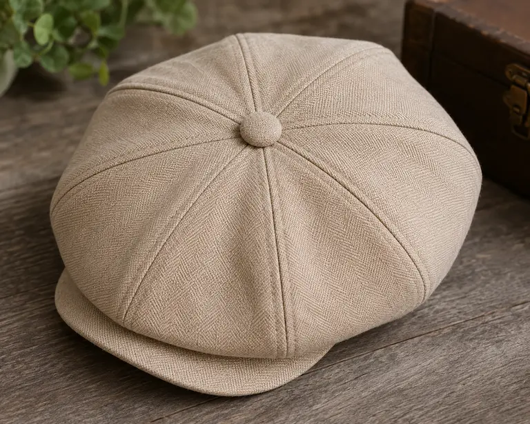 Detalles de la gorra de 8 paneles con botón