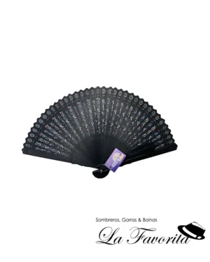 Abanico bambú baraja calado 5199 negro - Aire Distinto