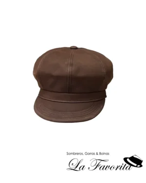 Gorra 8 paneles botón cuero Berrettone 58941 marrón - Alfonso d'Este