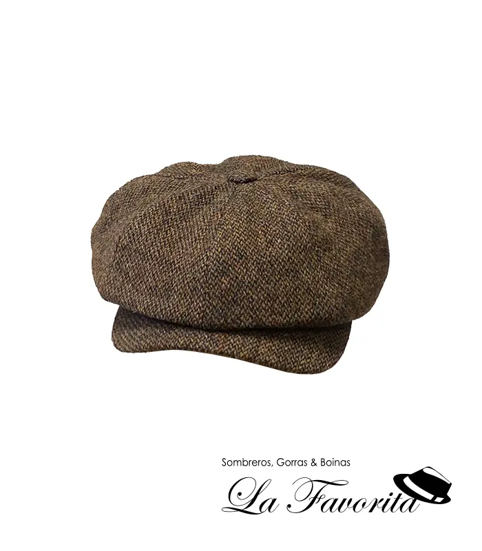Gorra 8 paneles botón lana Sinisa 51181 marrón - Alfonso D'Este