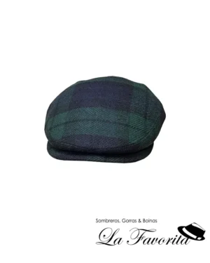 Gorra clásica cuadro grande lana Oliver 58945 azul-verde - Alfonso d'Este