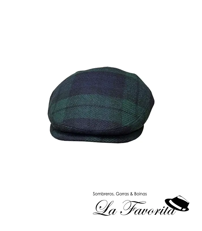 Gorra clásica cuadro grande lana Oliver 58945 azul-verde - Alfonso d'Este