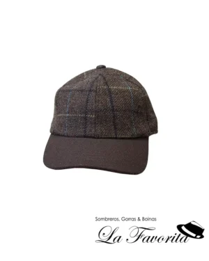 Gorra deportiva lana cuadro 1-20-864 marrón - Miralles