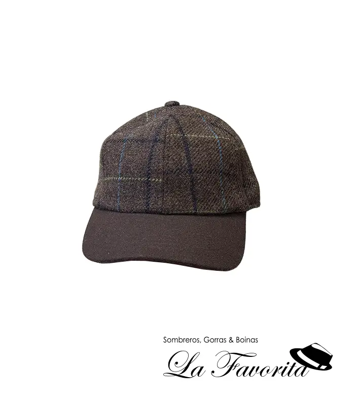Gorra deportiva lana cuadro 1-20-864 marrón - Miralles