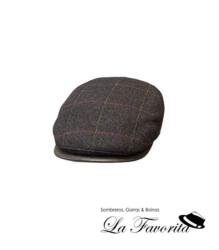 Gorra forma lana cuadro L2152F marrón - Verra