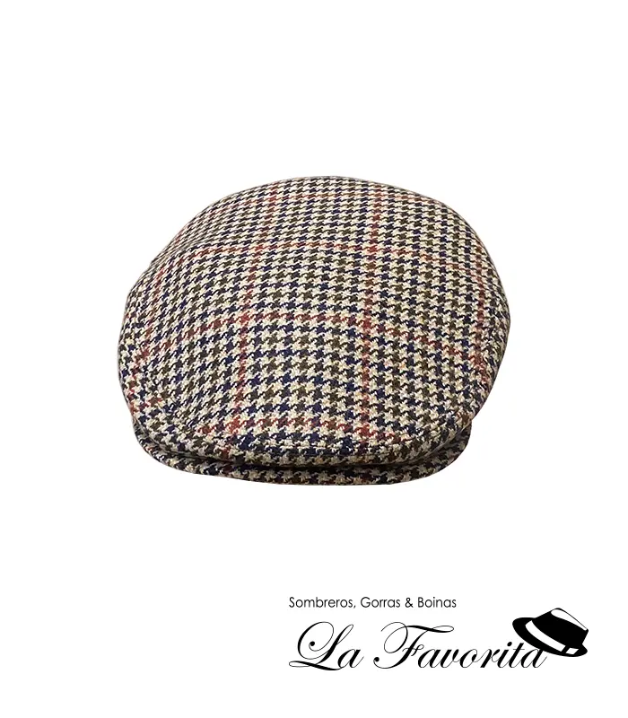 Gorra lana cashmere cuadro 26 beig - City Sport