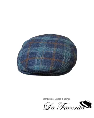 Gorra clásica Beirets de cuadro grande en 100% lana, modelo 390 serie 3516, fabricada en Almagro, España