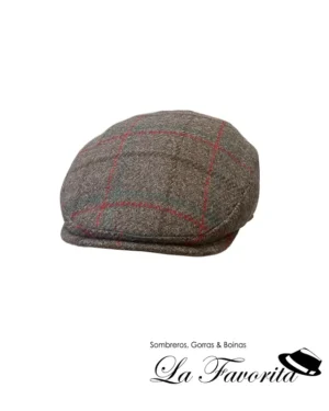 Gorra forma lana Luna Shetland cuadro con orejeras L1262F marrón - Verra
