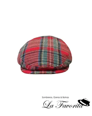 Gorra clásica lana tartán 208401-0154 rojo vivo - Hat Club
