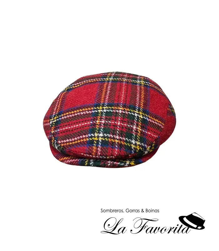 Gorra lana cuadro tartán 2.08.4.01.0131 rojo - Hat Club
