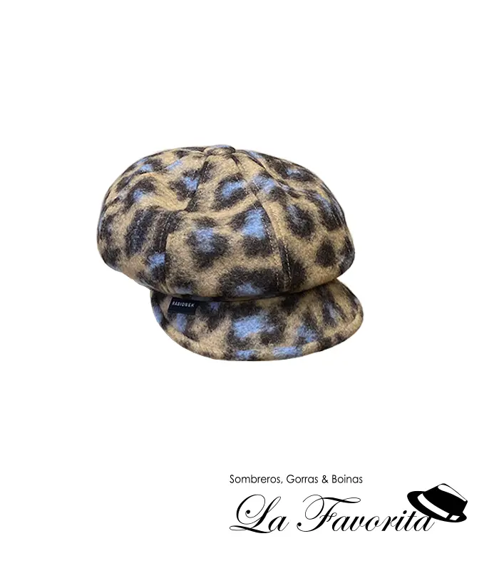Gorra mujer 8 paneles botón lana TT022.01 animal print - Rabionek
