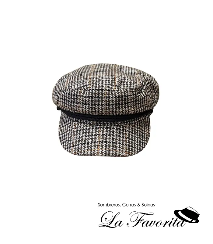 Gorra mujer marinera pata gallo AW921 beig - Aranda