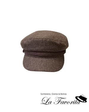 Gorra mujer marinera príncipe de gales AW924 marrón - Aranda
