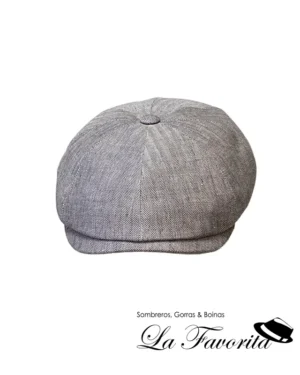 Gorra verano 8 paneles botón espiga fina lino Shleby 50120 gris - Alfonso D'Este