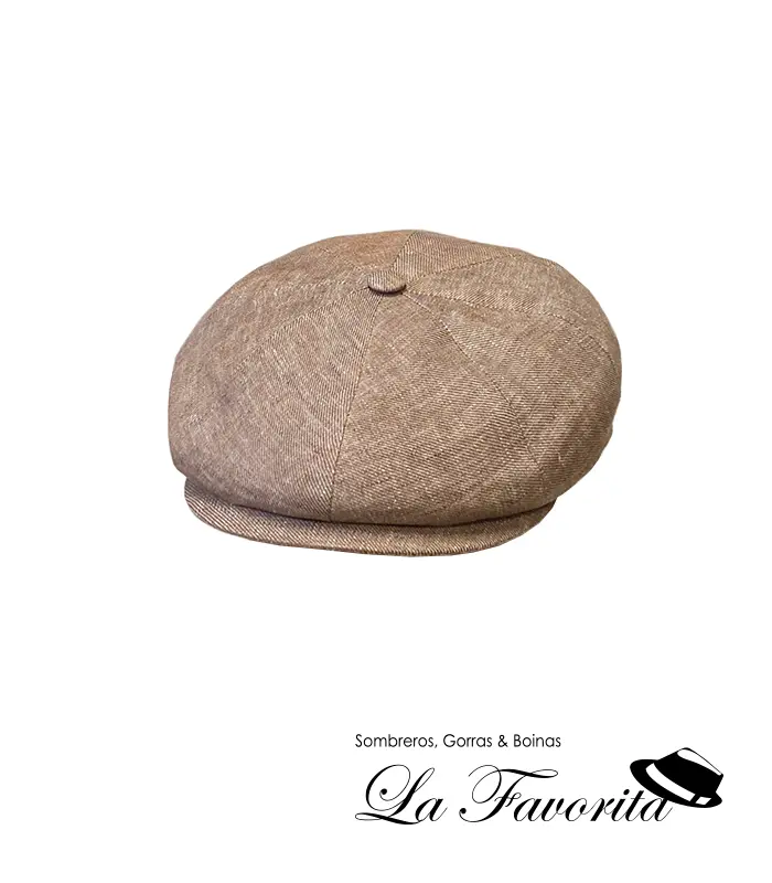 Gorra verano 8 paneles botón lino 111401-102 marrón - Hat Club