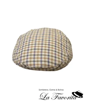 Gorra verano cuadro 25 algodón verde-beig - Beirets