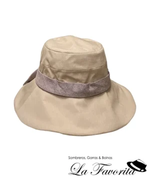 Gorro mujer verano ala ancha bicolor AS808 beig - Aranda Sombreros