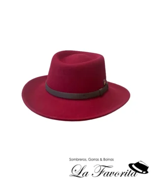 Sombrero gambler lana cinta cuero AW716 vino - Aranda Sombreros